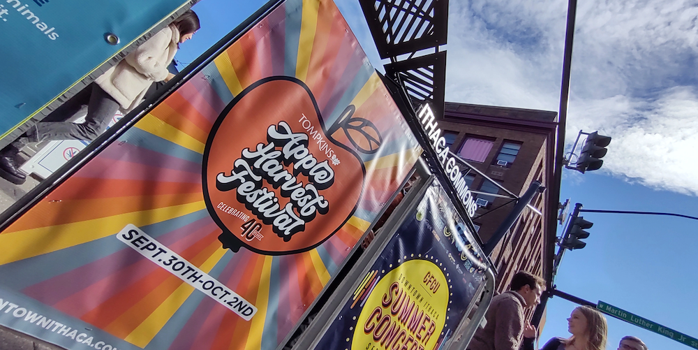 A street poster advertising this year's festival!