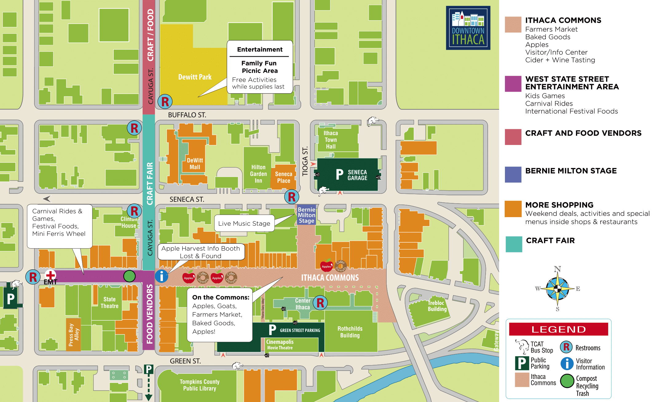 A detailed map of the festival and downtown area!